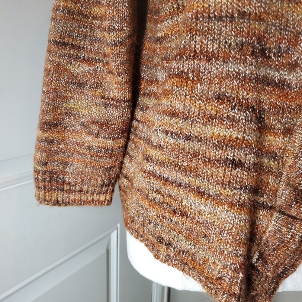 Ruby Rd. Brown Rust Women's Ruffle Button Front Cardigan Sweater Size Medium - Picture 11 of 16